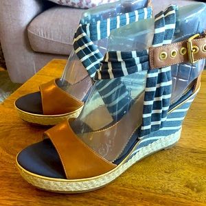 Sperry heels - Aurora Cognac / Navy Stripe